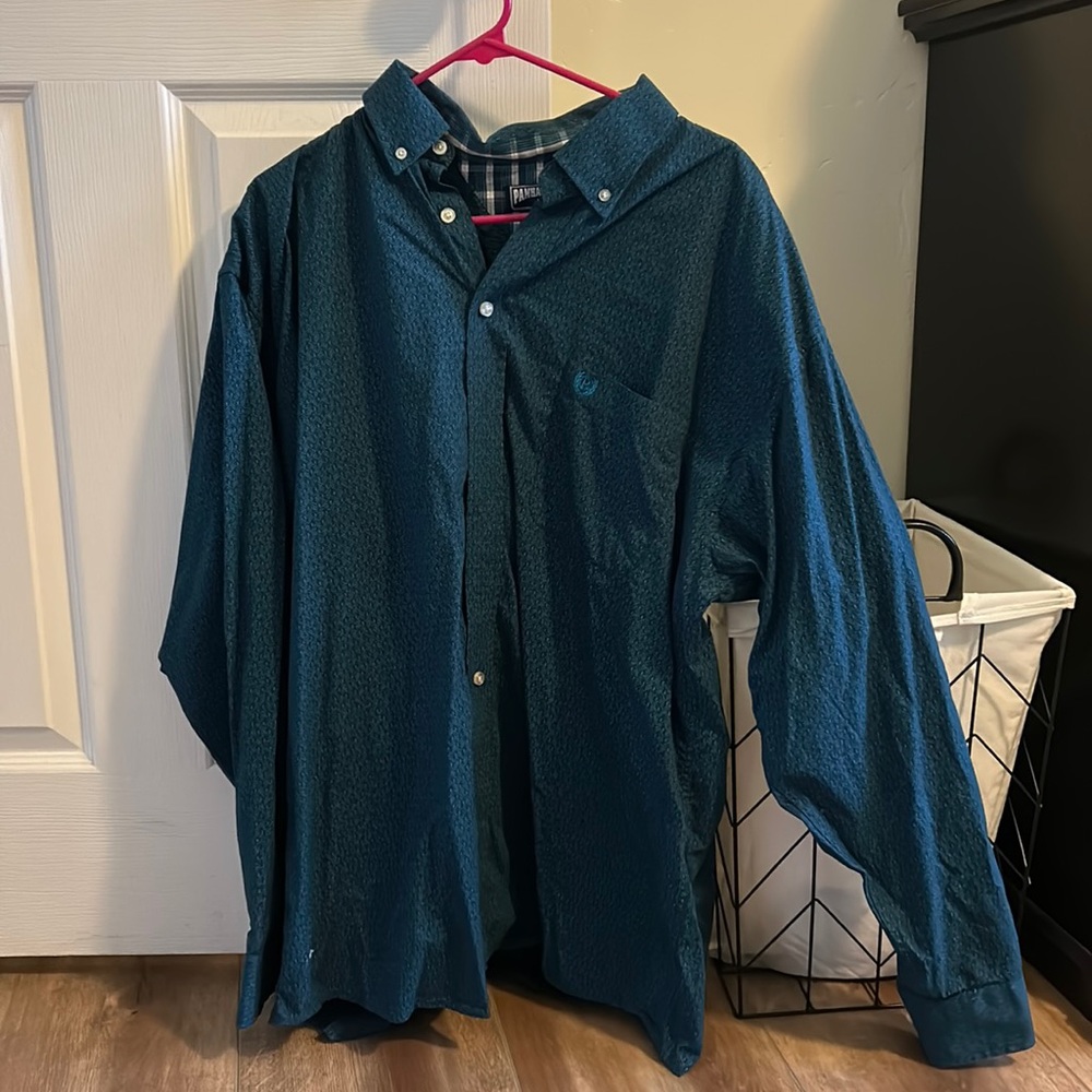 Panhandle men’s blue western button down